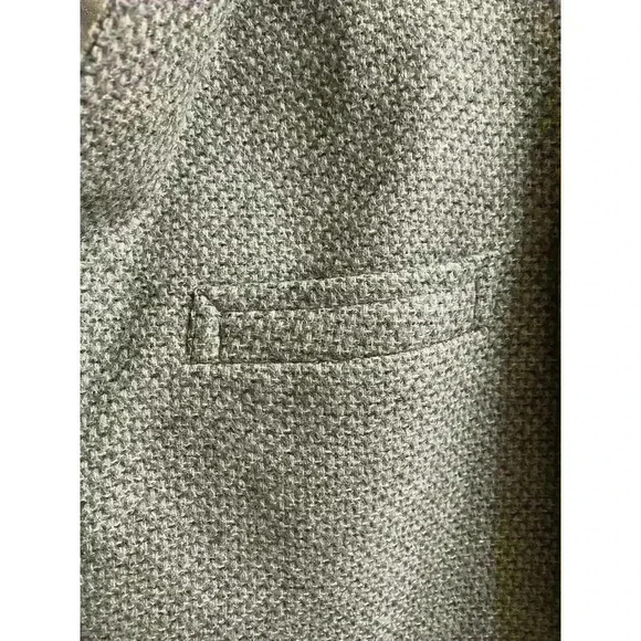 Donald Brooks Men's Herringbone Gray Virgin Wool Suit Blazer With Pockets - Picture 7 of 14